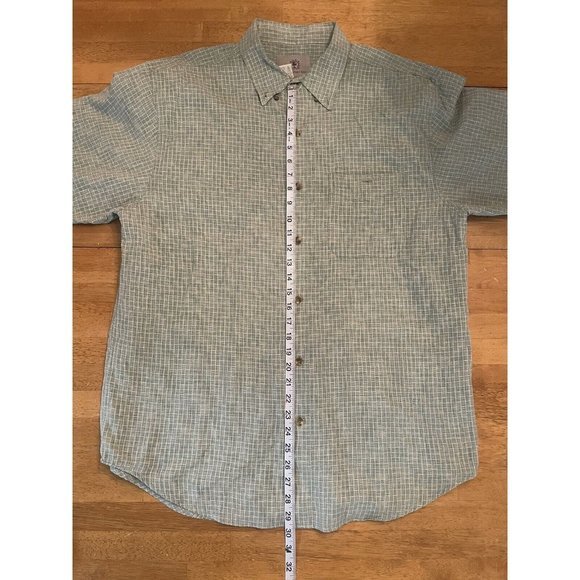 Territory Ahead Textured Shirt Mens Size XL Green Check Button Up Long Sleeve - Picture 3 of 5